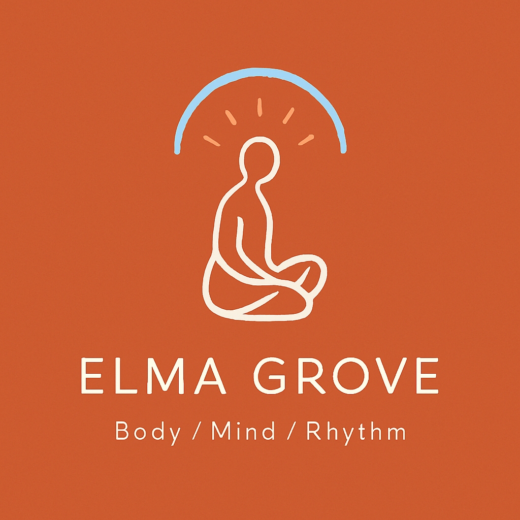 Minimalist Meditating Figure Logo for Elma Grove Brand Logo
