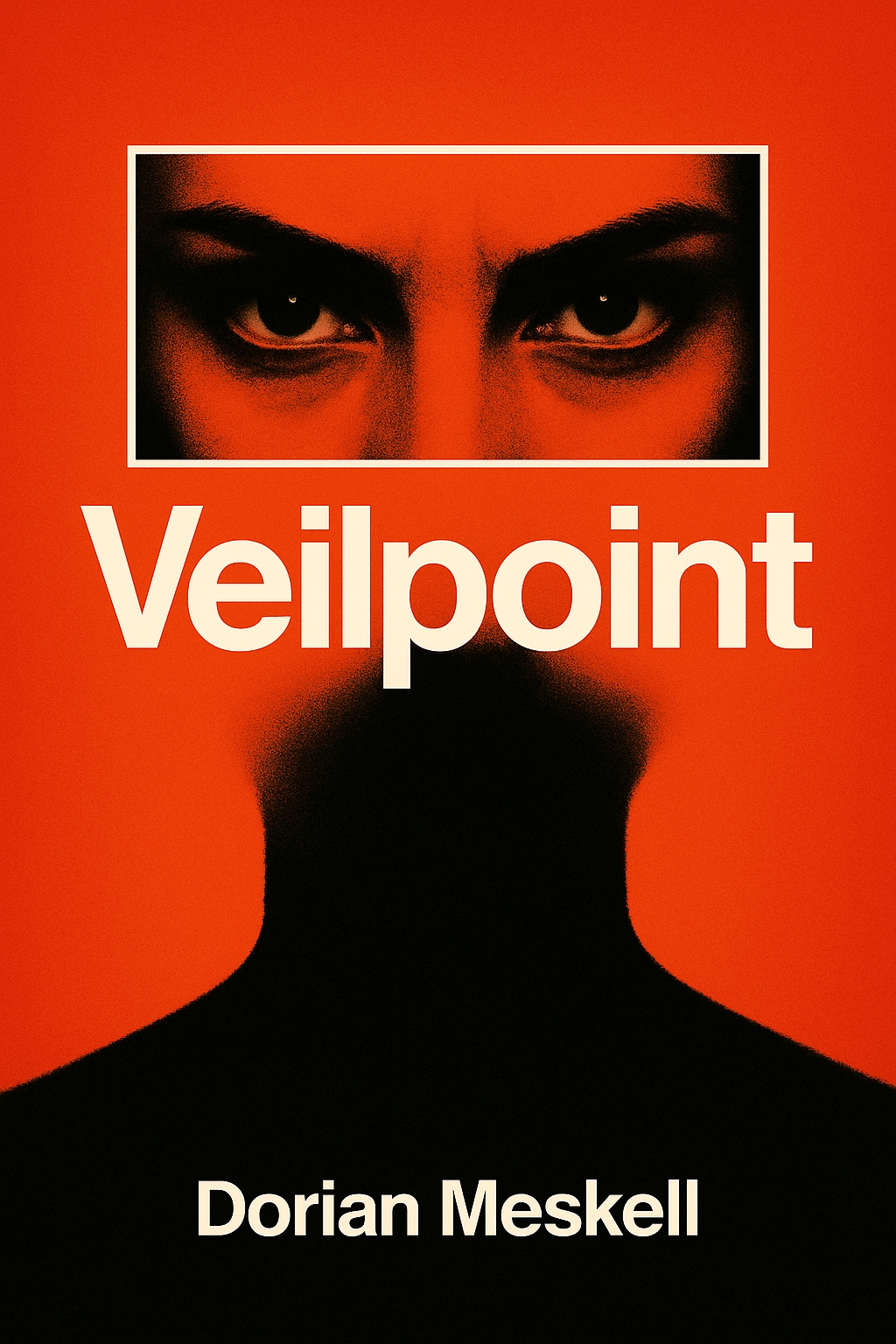 Mysterious Minimalist Veilpoint EBook Cover Design with Striking Eyes