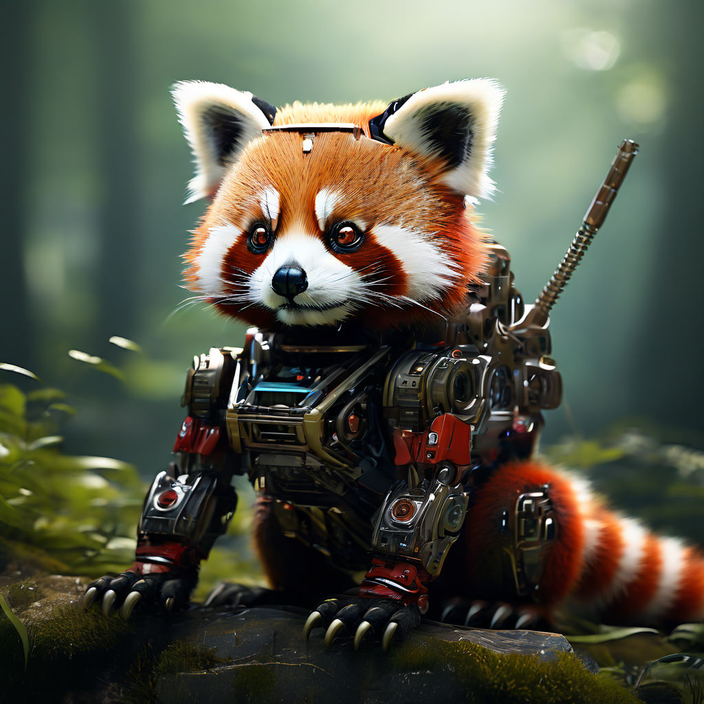 Robot red panda by Lionel Fegen - Playground