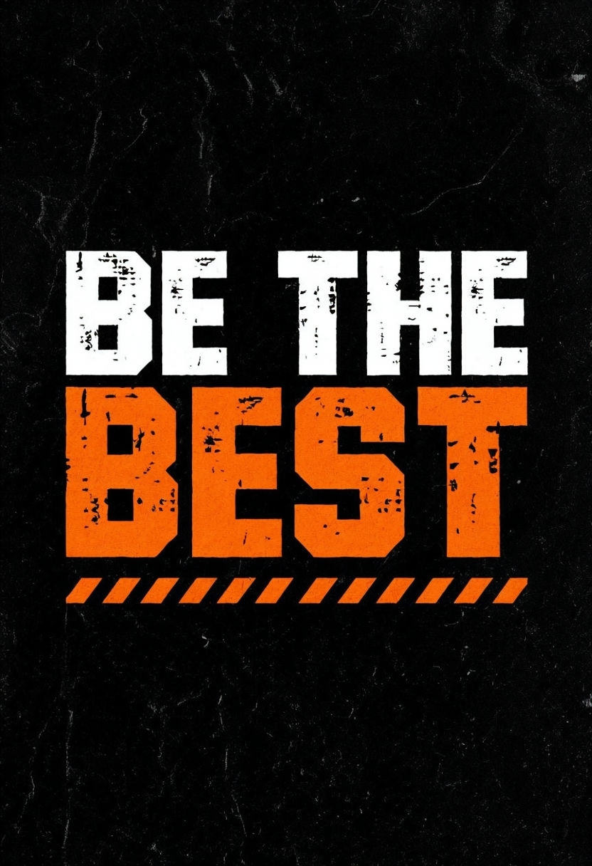 Motivational Be The Best Grunge Typography Poster