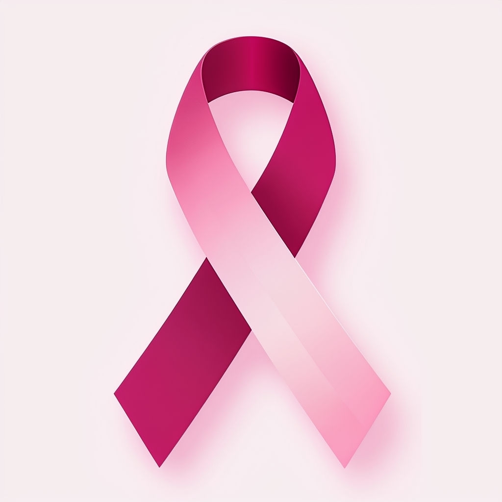 Modern Pink Ribbon Cancer Awareness Art Poster