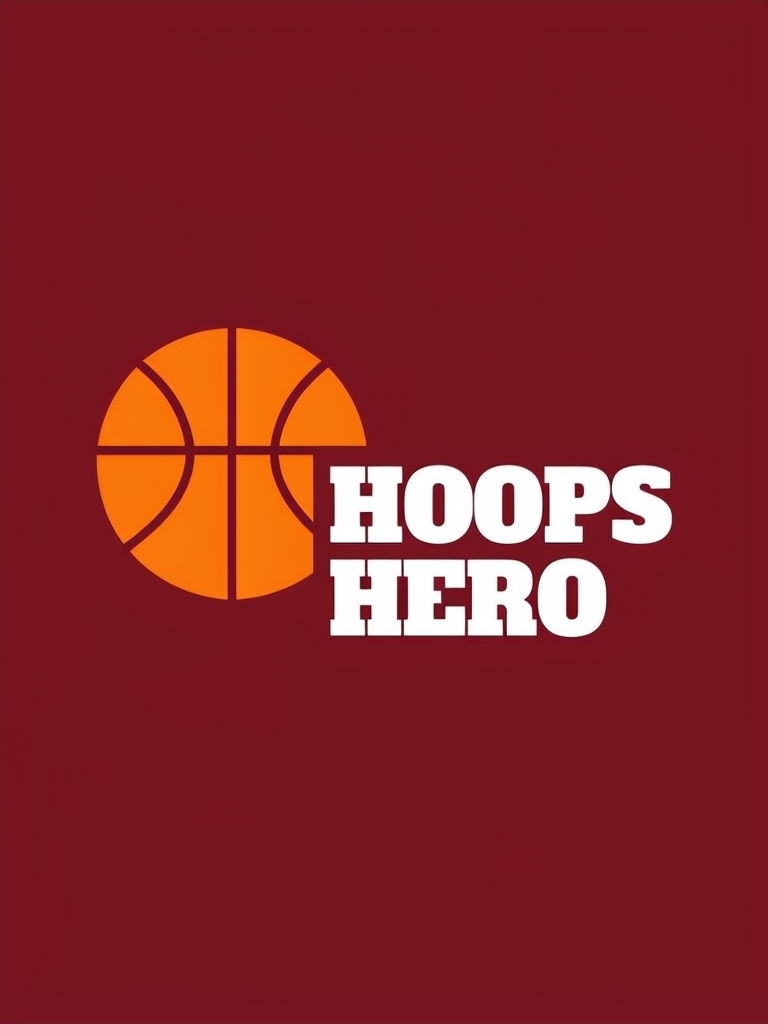Minimalist Basketball Hoops Hero Logo Design T-Shirt