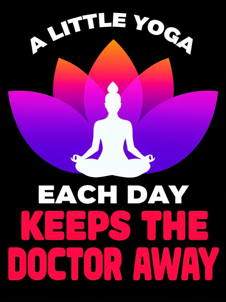 Yoga Meditation Motivational Design with Gradient Lotus Poster
