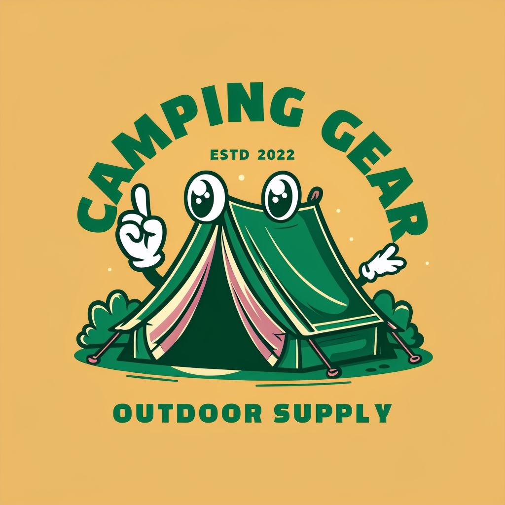 Playful Cartoon Camping Gear Illustration T-Shirt