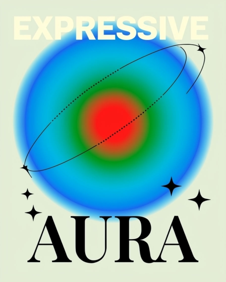 Expressive Colorful Aura Minimalist Graphic Art Poster