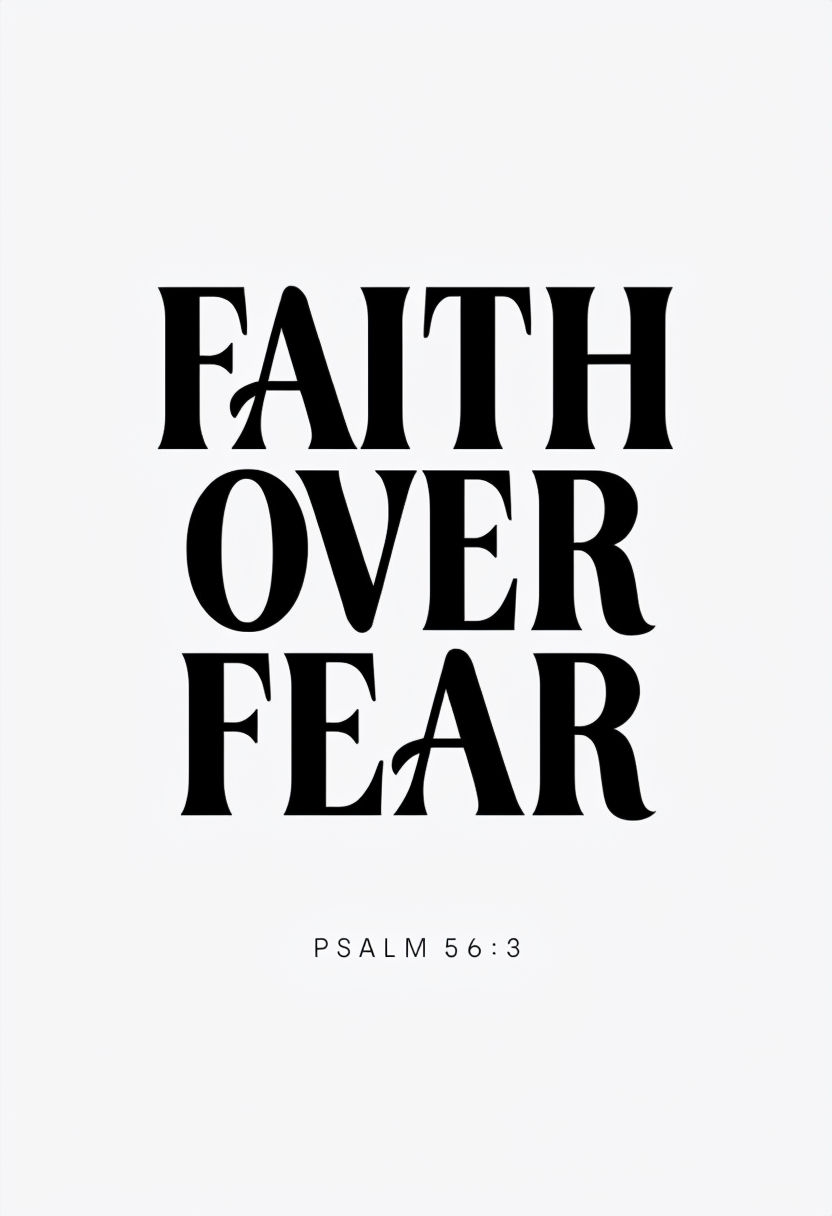 Faith Over Fear Motivational Graphic Design Poster