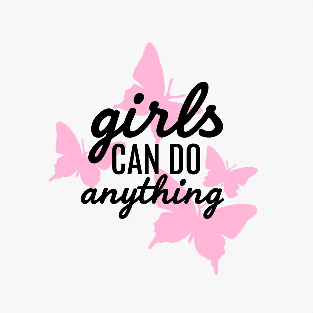 Girls Can Do Anything Motivational Quote Design Mug