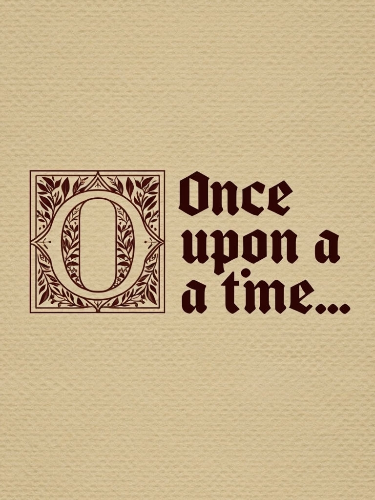 Once Upon A Time Vintage Gothic Text T-Shirt