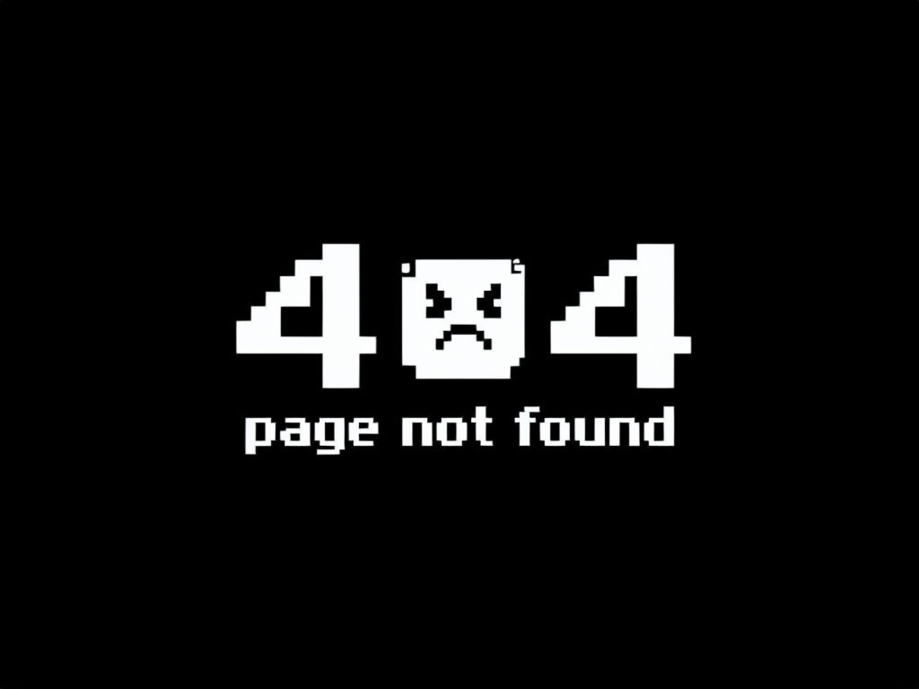Pixelated 404 Error Page Not Found T-Shirt Design