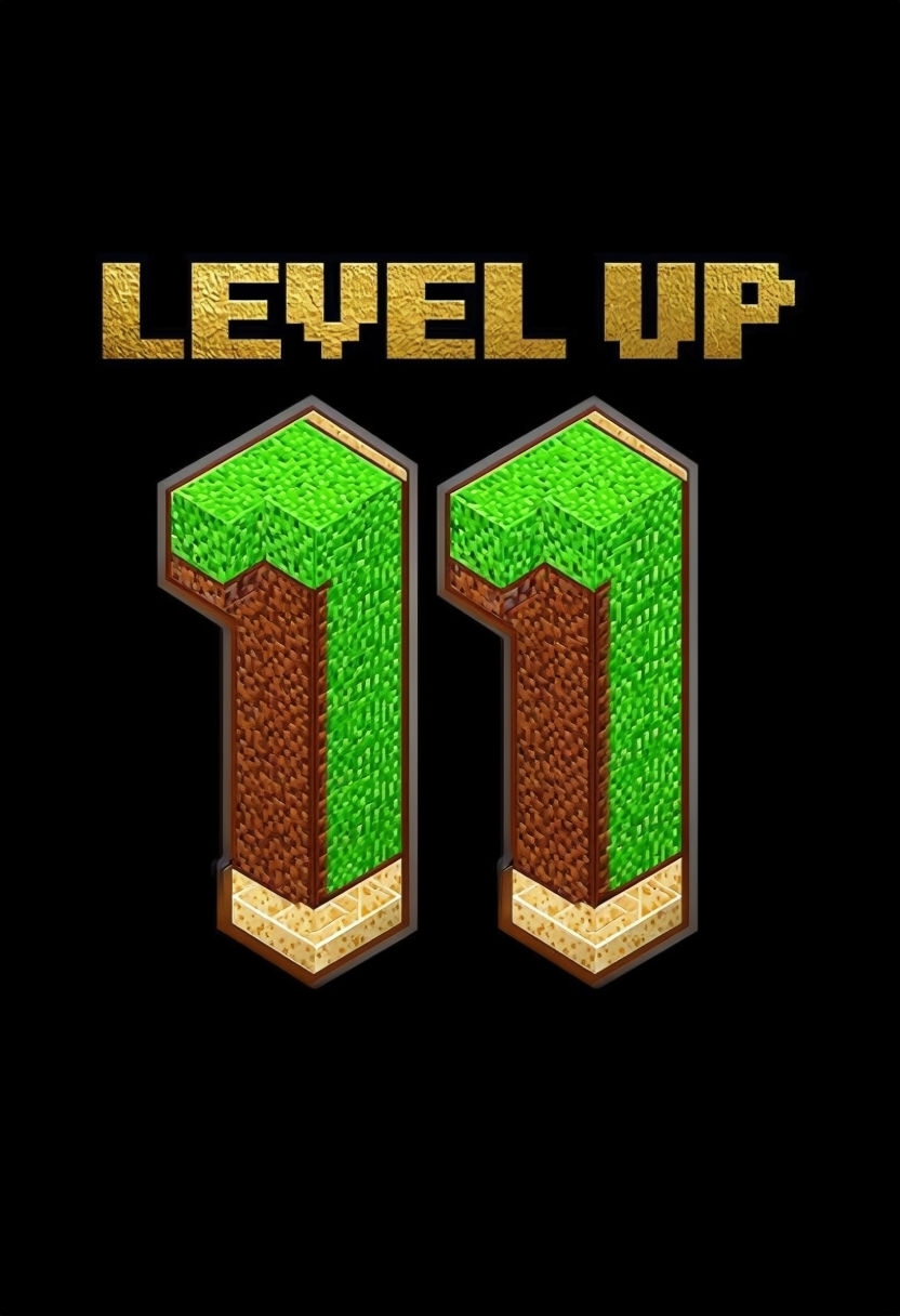 Bold Level Up Gaming Event Sign with Pixelated Design