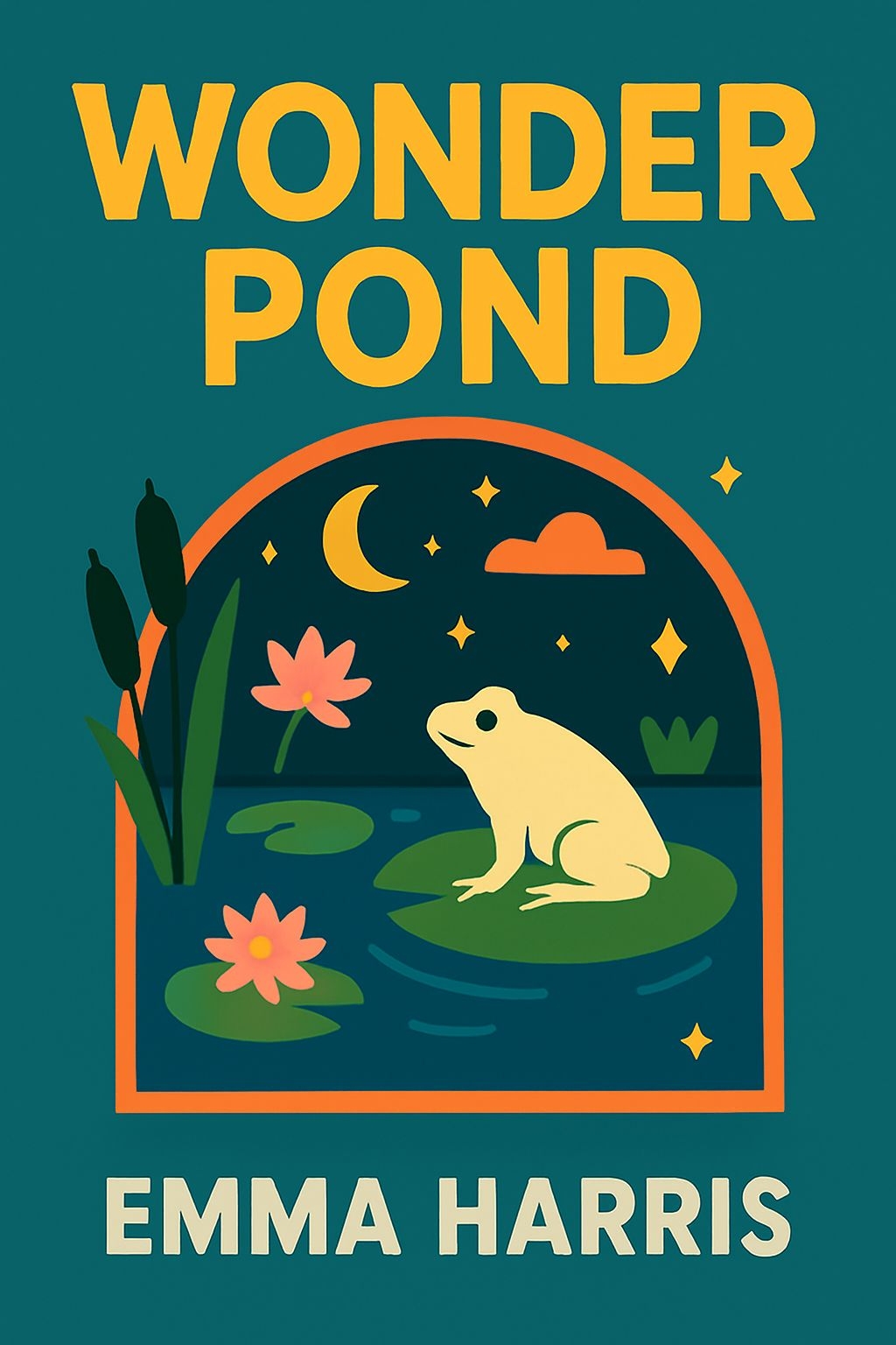 Whimsical Nighttime Wonder Pond EBook Cover Design