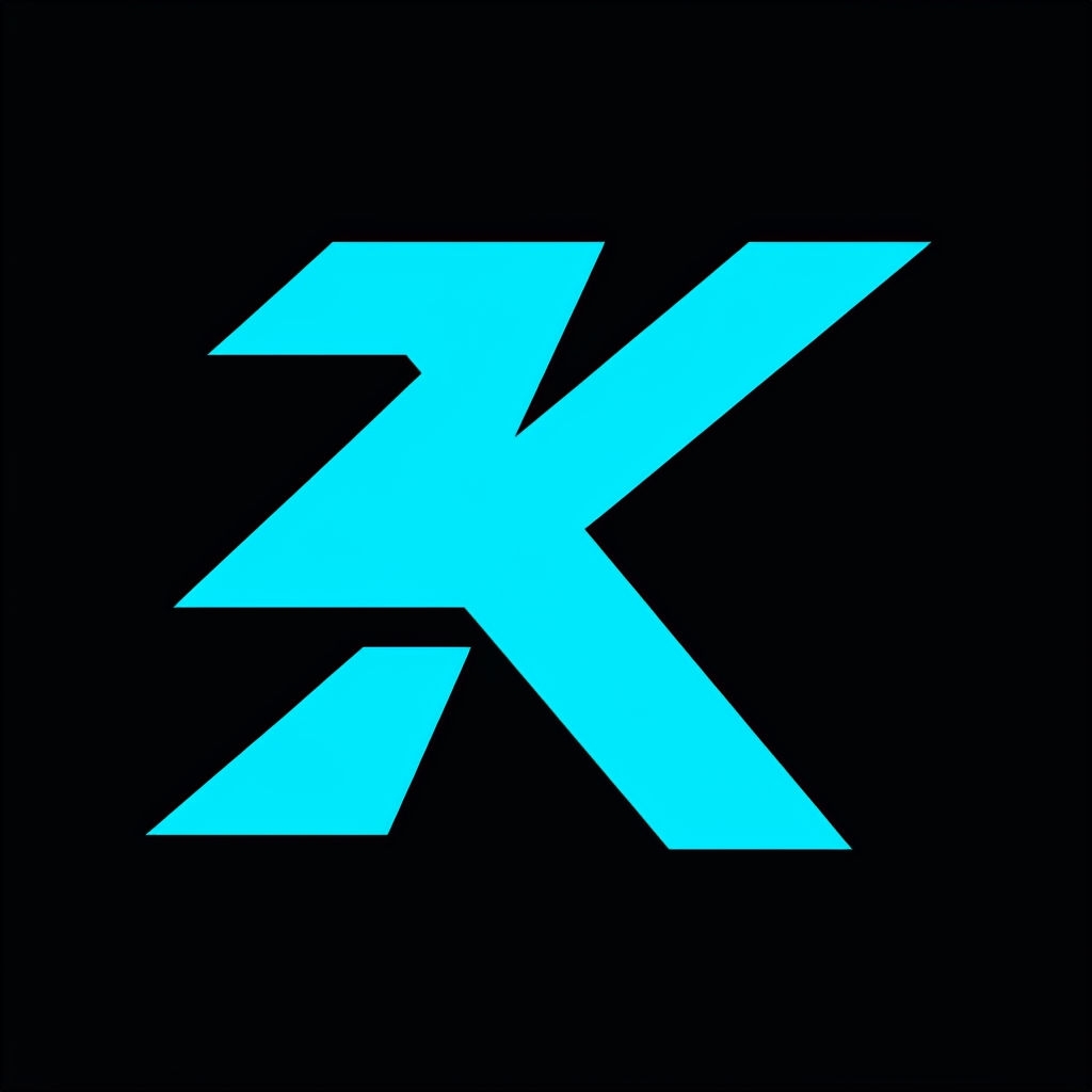 Vibrant Geometric Uppercase Letter K Monogram Design