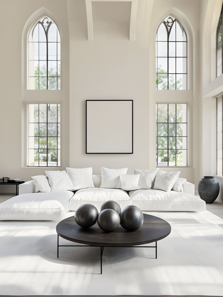 Modern Minimalist Living Room Mockup with Natural Light