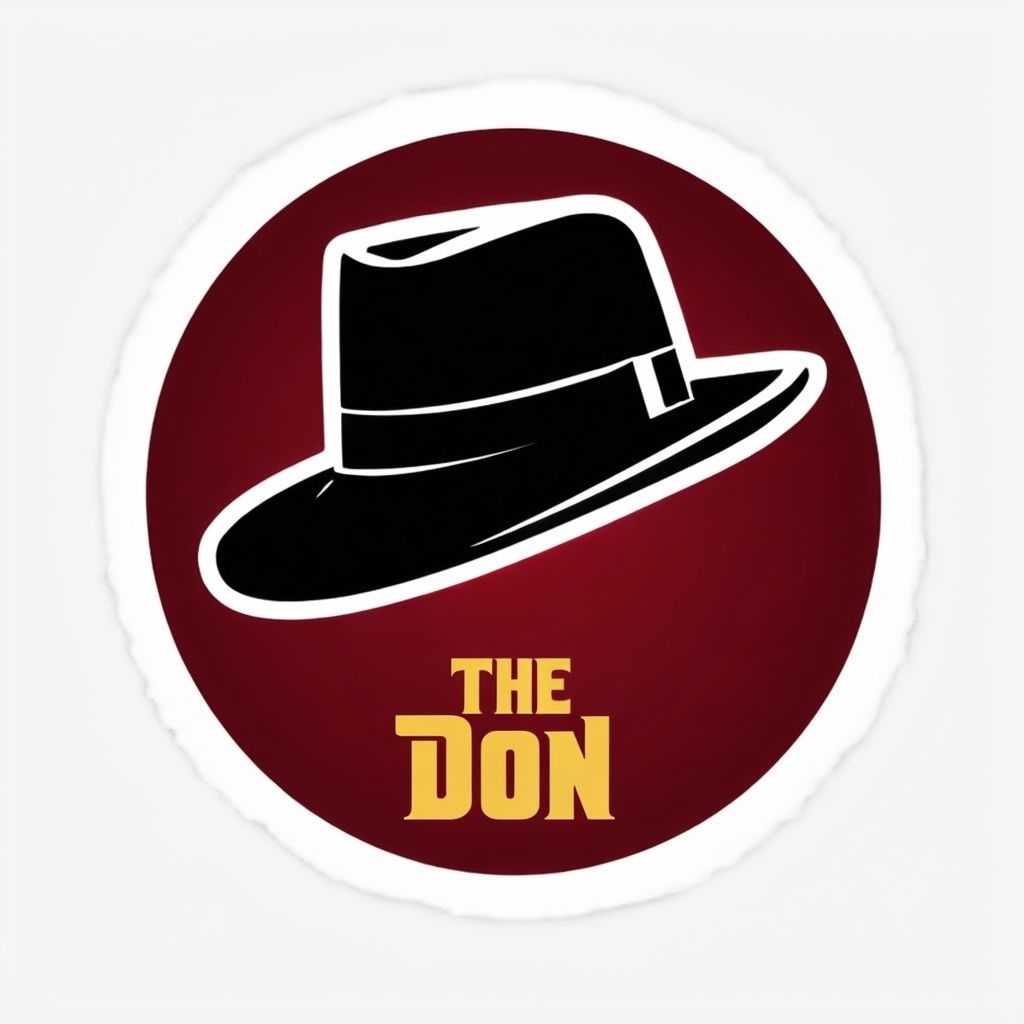 Elegant Black Fedora Hat with 'The Don' Text Sticker