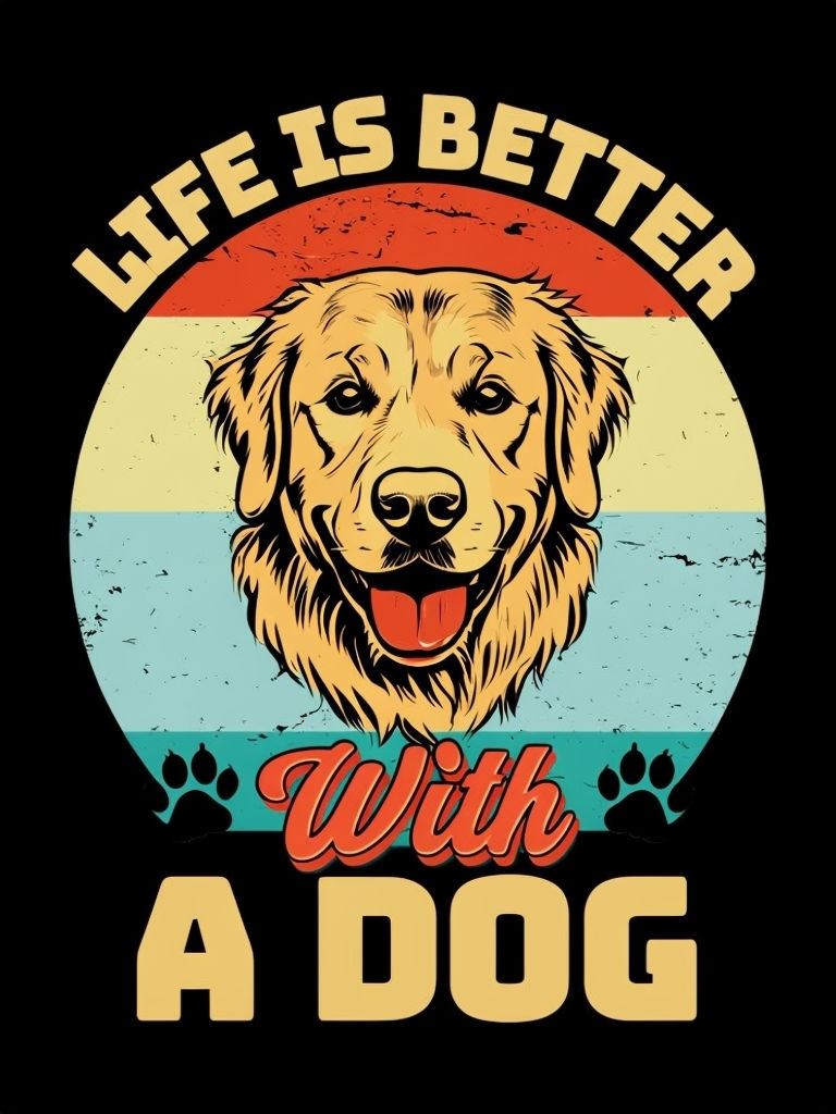 Vintage Golden Retriever Life Is Better Graphic T-Shirt