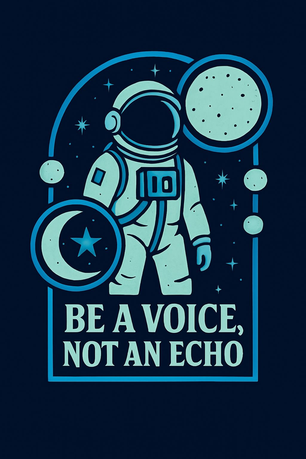 Retro Astronaut with Motivational Quote T-Shirt