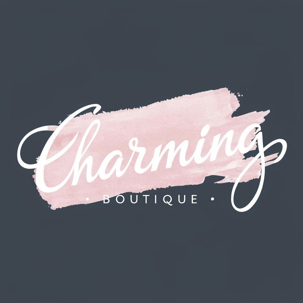 Elegant Charming Boutique Logo with Artistic Watercolor Design