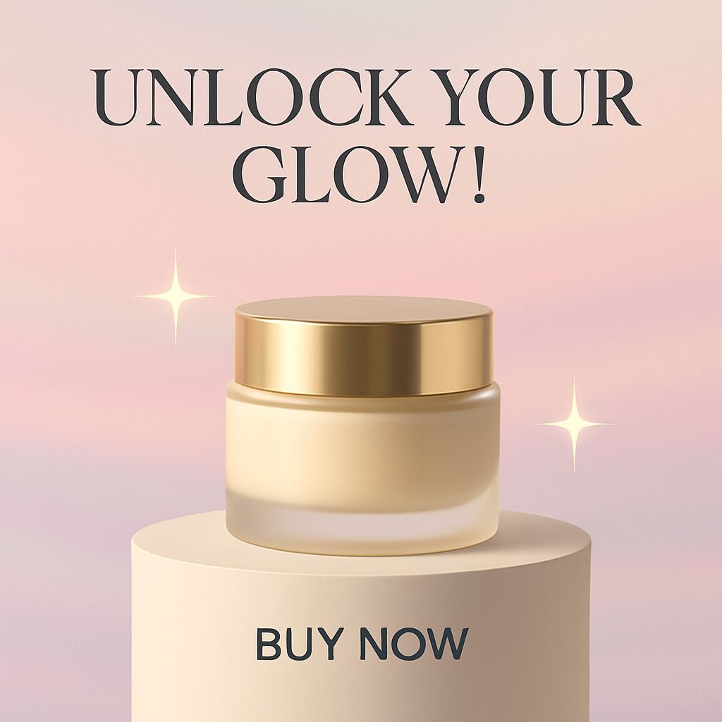 Unlock Your Glow Skincare Product Advertisement Poster