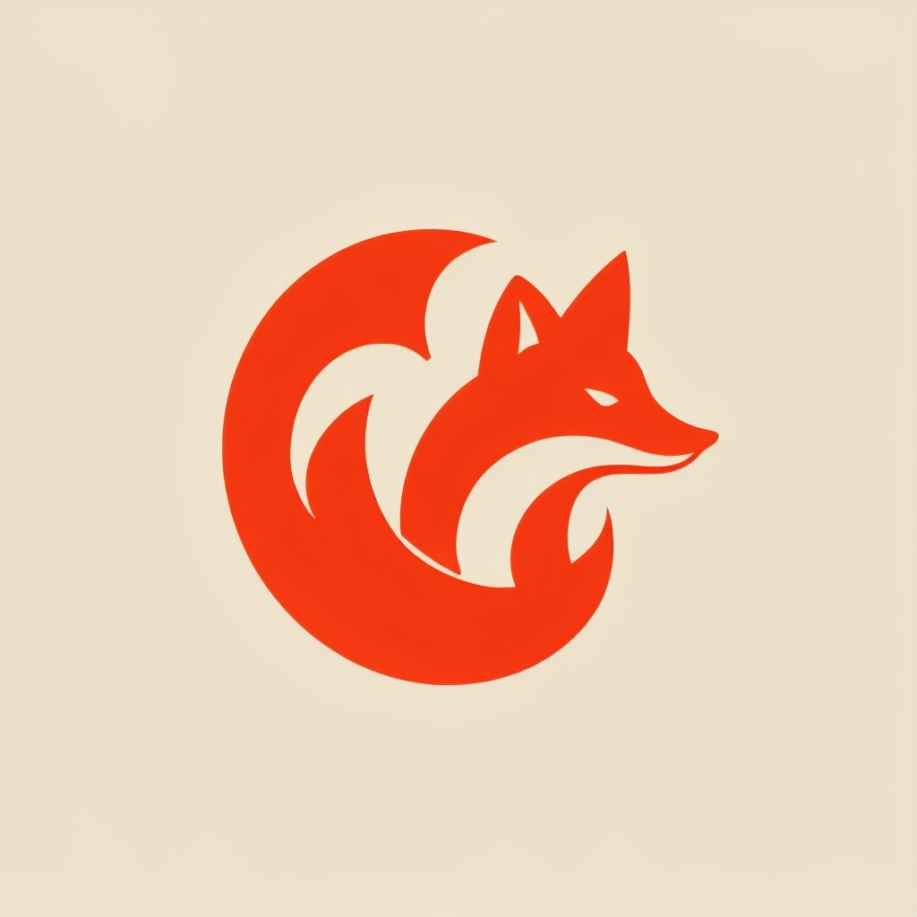 Red Fox Minimalist Modern Logo Design