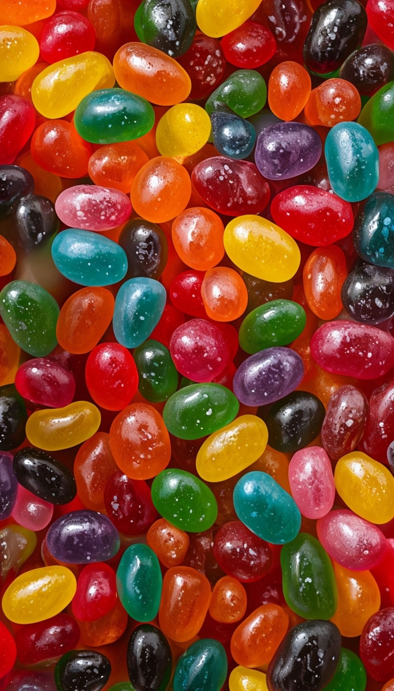 Colorful Jelly Beans Close-Up Photograph for Mobile Wallpaper