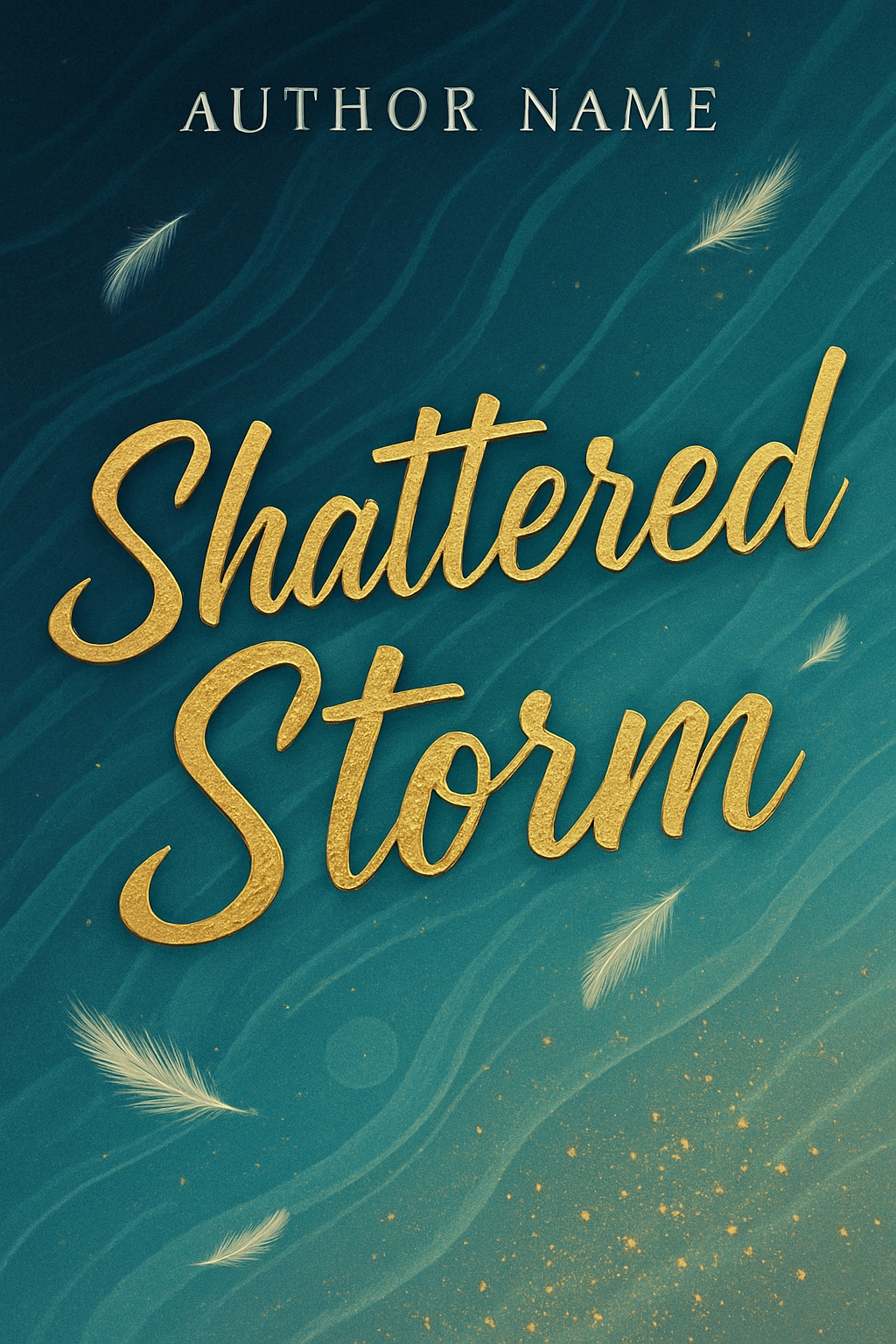 Elegant Shattered Storm Book Cover with Floating Feathers EBook Cover