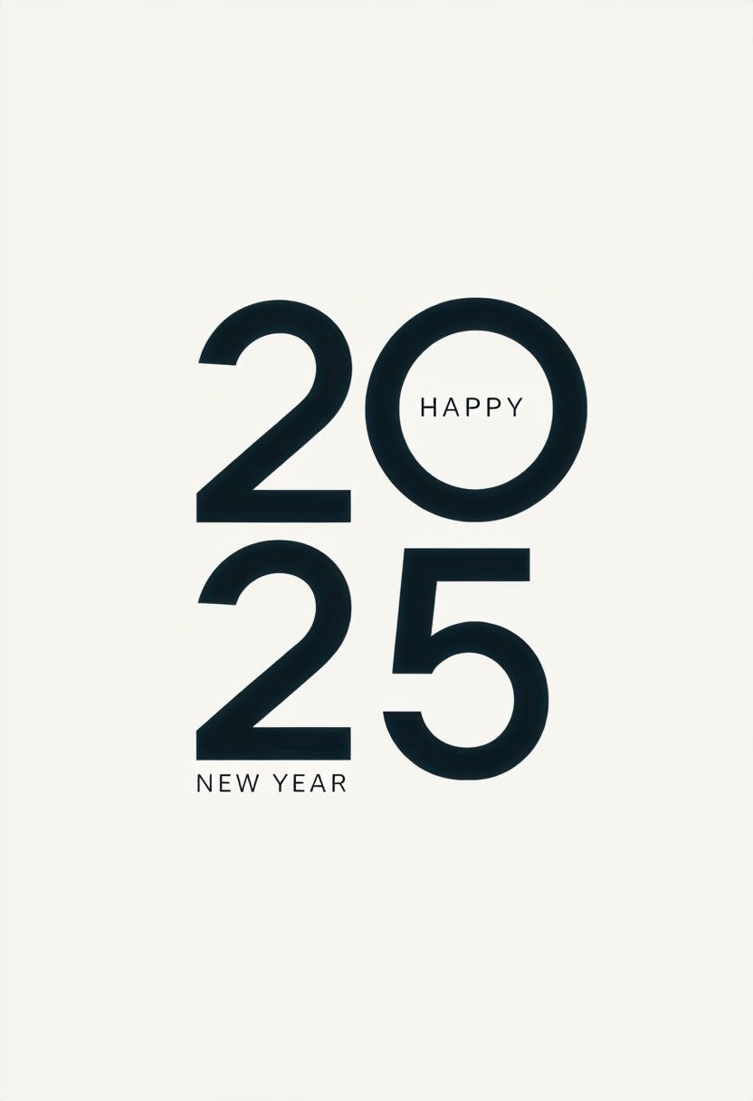 Minimalist 2025 New Year Celebration Design Poster