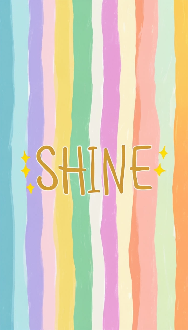 Pastel Stripes with SHINE Text and Stars Phone Case Cover