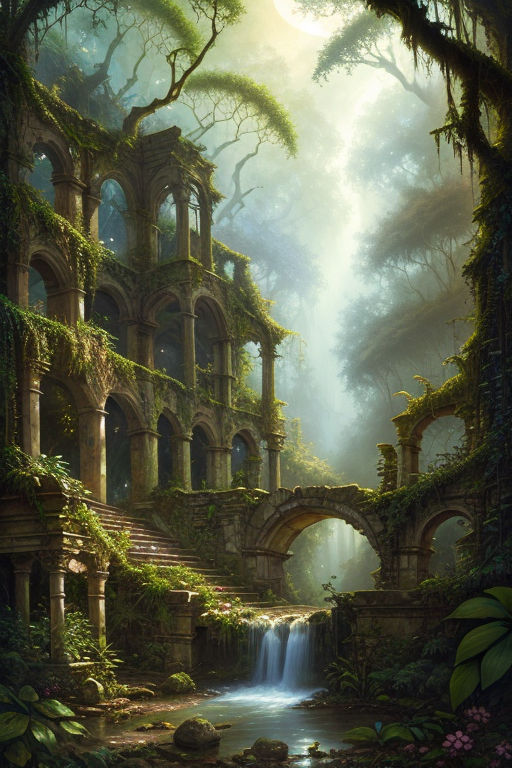 Art by Ralph Horsley Ancient ruins overtaken by nature by Aldona Cobb ...