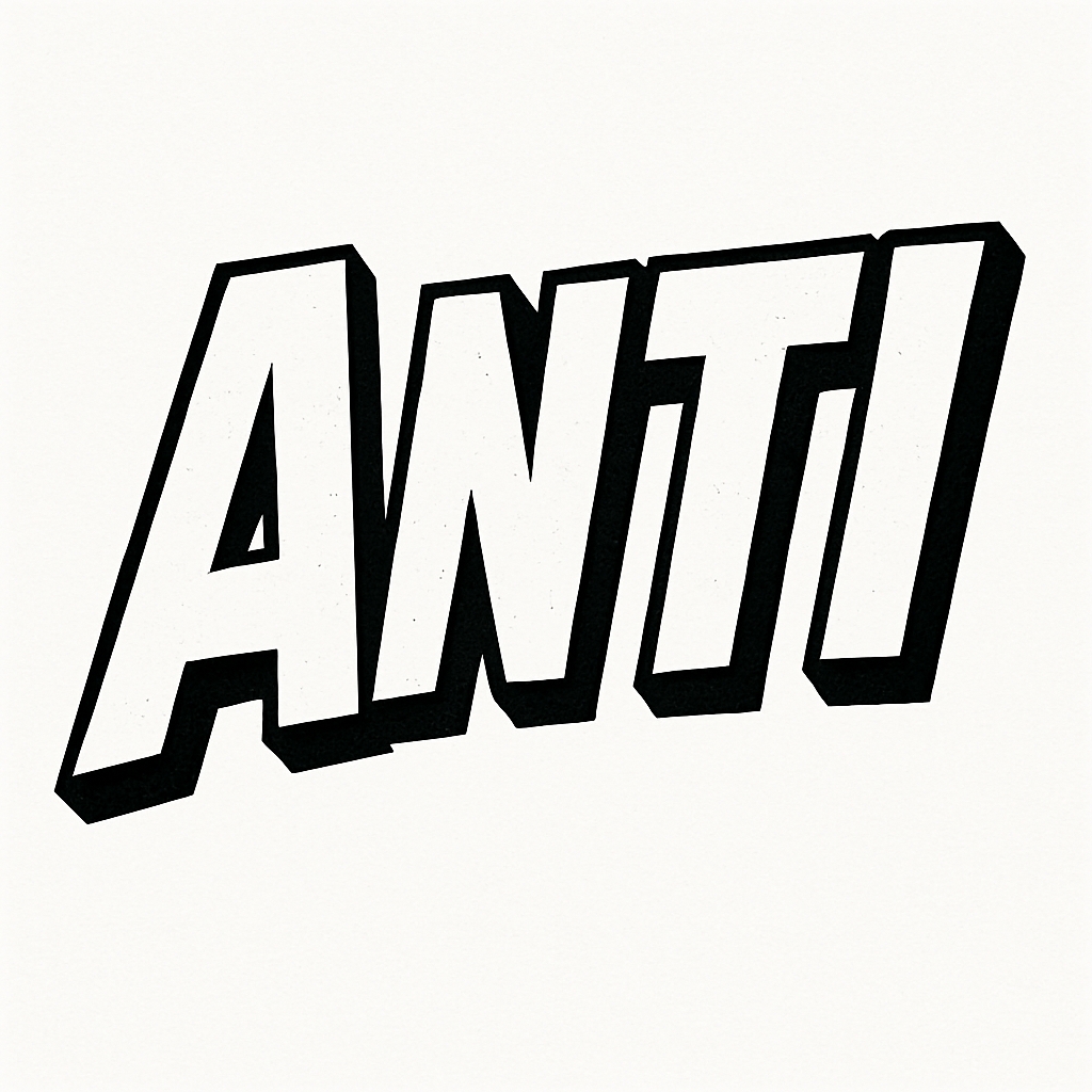 Bold ANTI Comic Book Style Typography T-Shirt