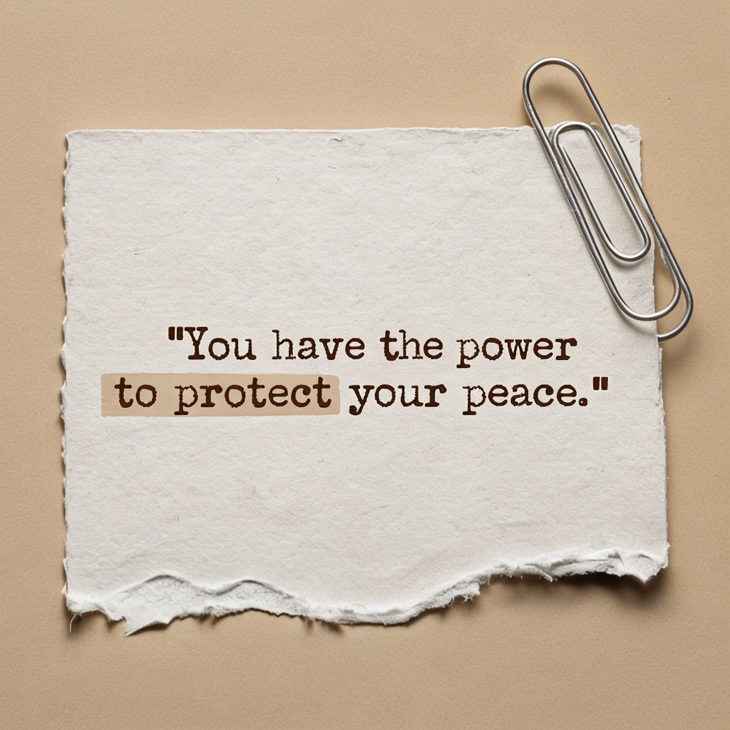 Motivational Quote on Rustic Paper to Inspire Peace Social Media Post