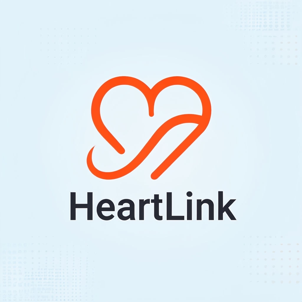 Minimalist HeartLink Hospital Logo Design