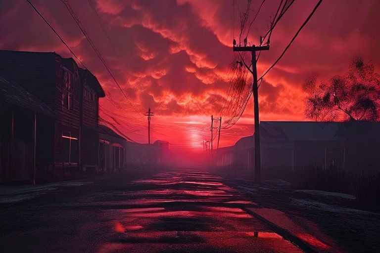 Draw a dark bloody red sky. by Rodolfo Céspedes - Playground