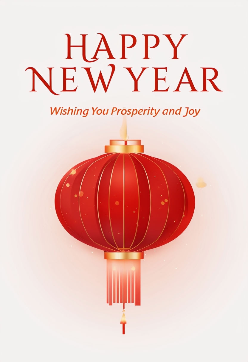 Stylish Chinese New Year Red Lantern Art for Celebratory Decor Poster