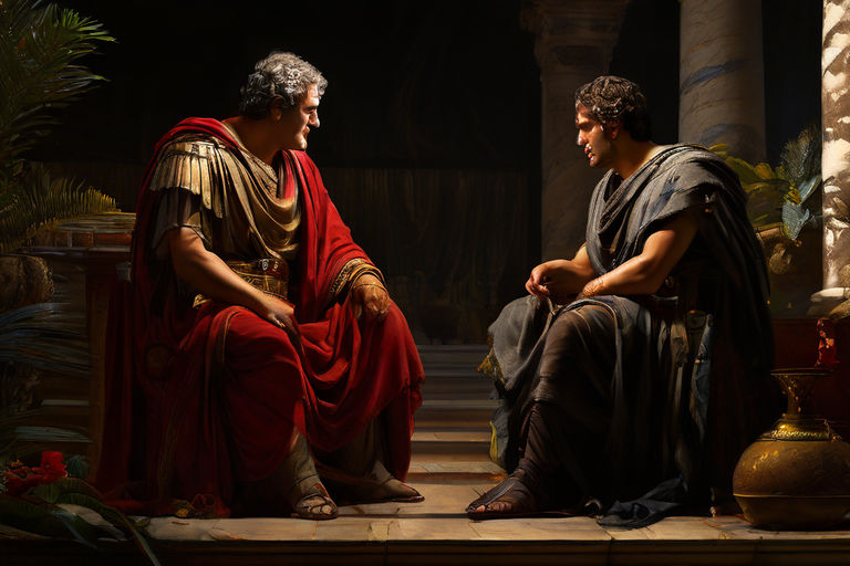 Seneca Talkin To Nero From Behind Him Influencing The Politi By Nick Seneca Talkin To Nero From Behind Him Influencing The Politi By Nick