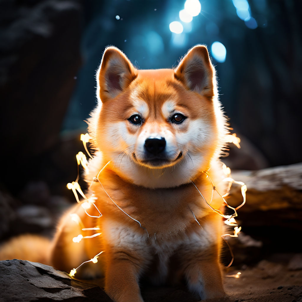 Create a Shiba Inu Character long exposure photography light... by ...