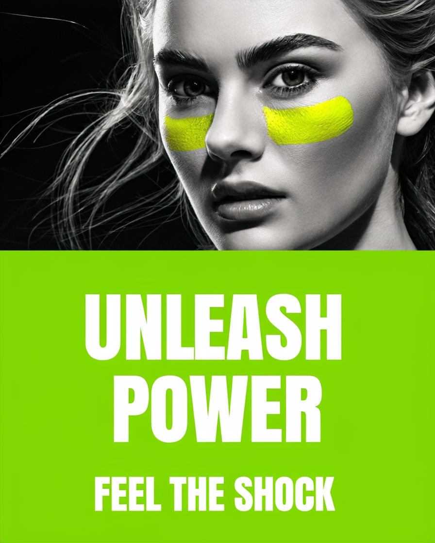Unleash Power with Vibrant Lime Green Ad Design