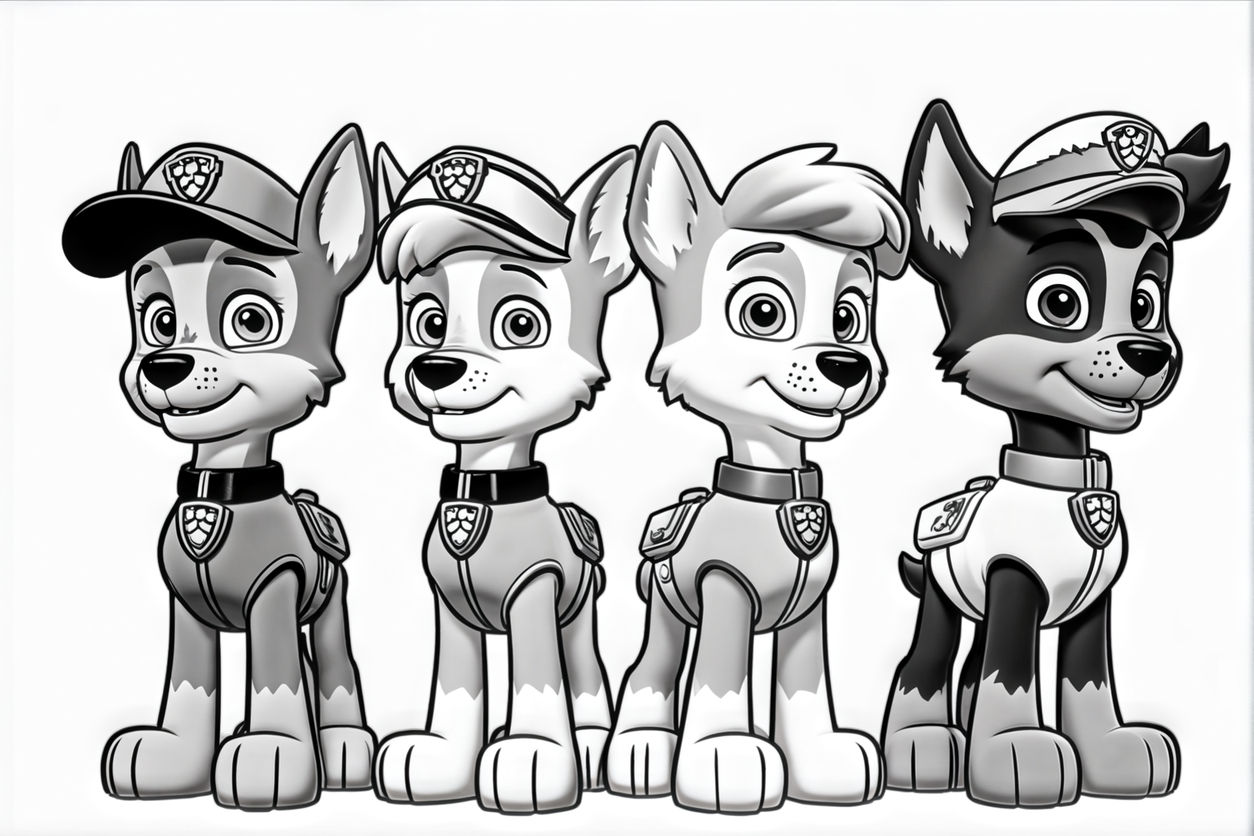 Coloring page black and white any character from Paw Patrol.... by ...
