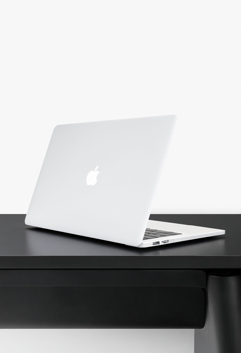 Sleek Minimalist White MacBook Mockup 