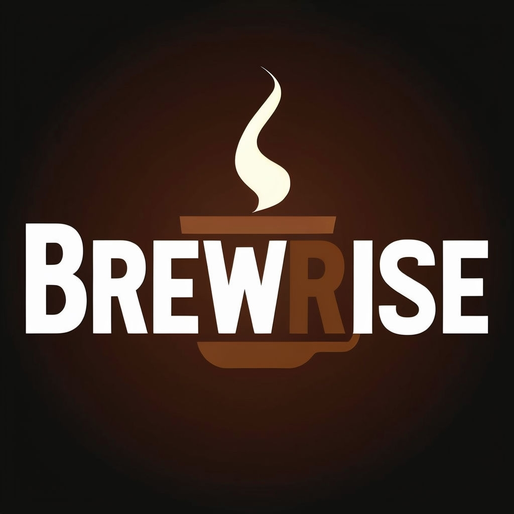 Minimalist BrewRise Coffee Shop Logo with Coffee Cup Design
