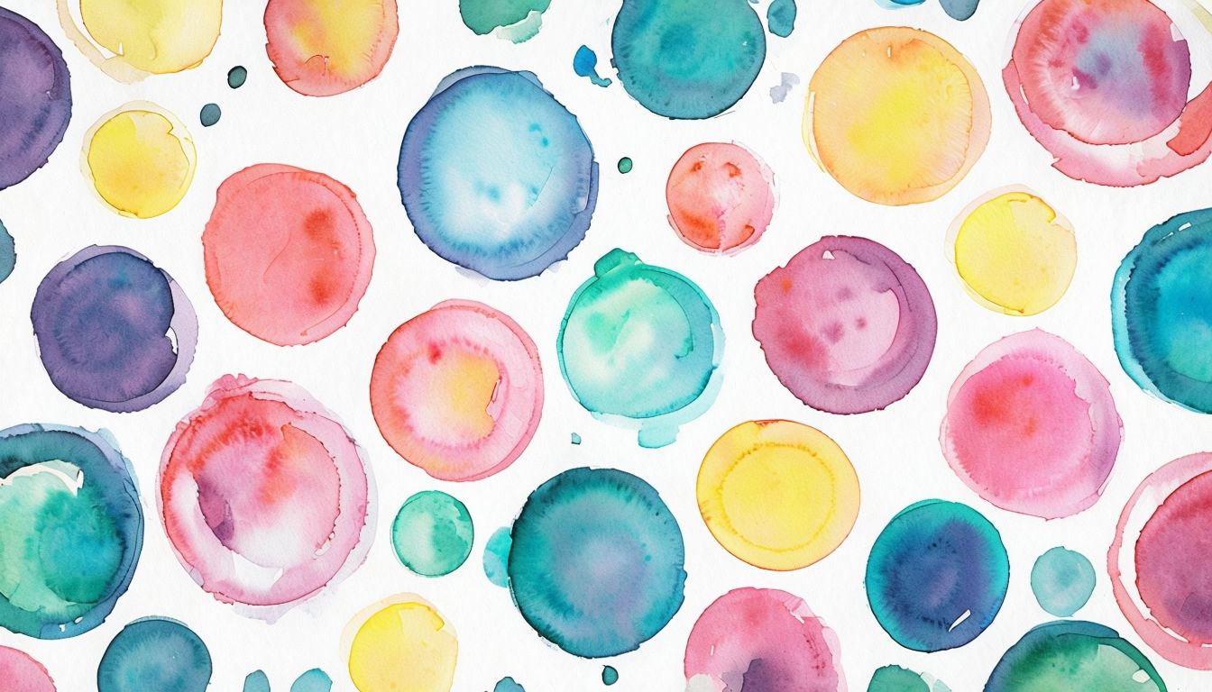 Vibrant Watercolor Circles Abstract Art Seamless Pattern