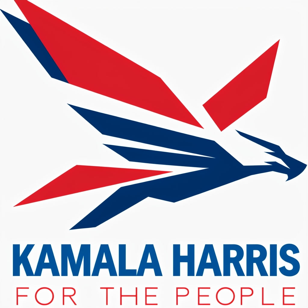 Stylized Eagle in Flight Logo for Kamala Harris Campaign