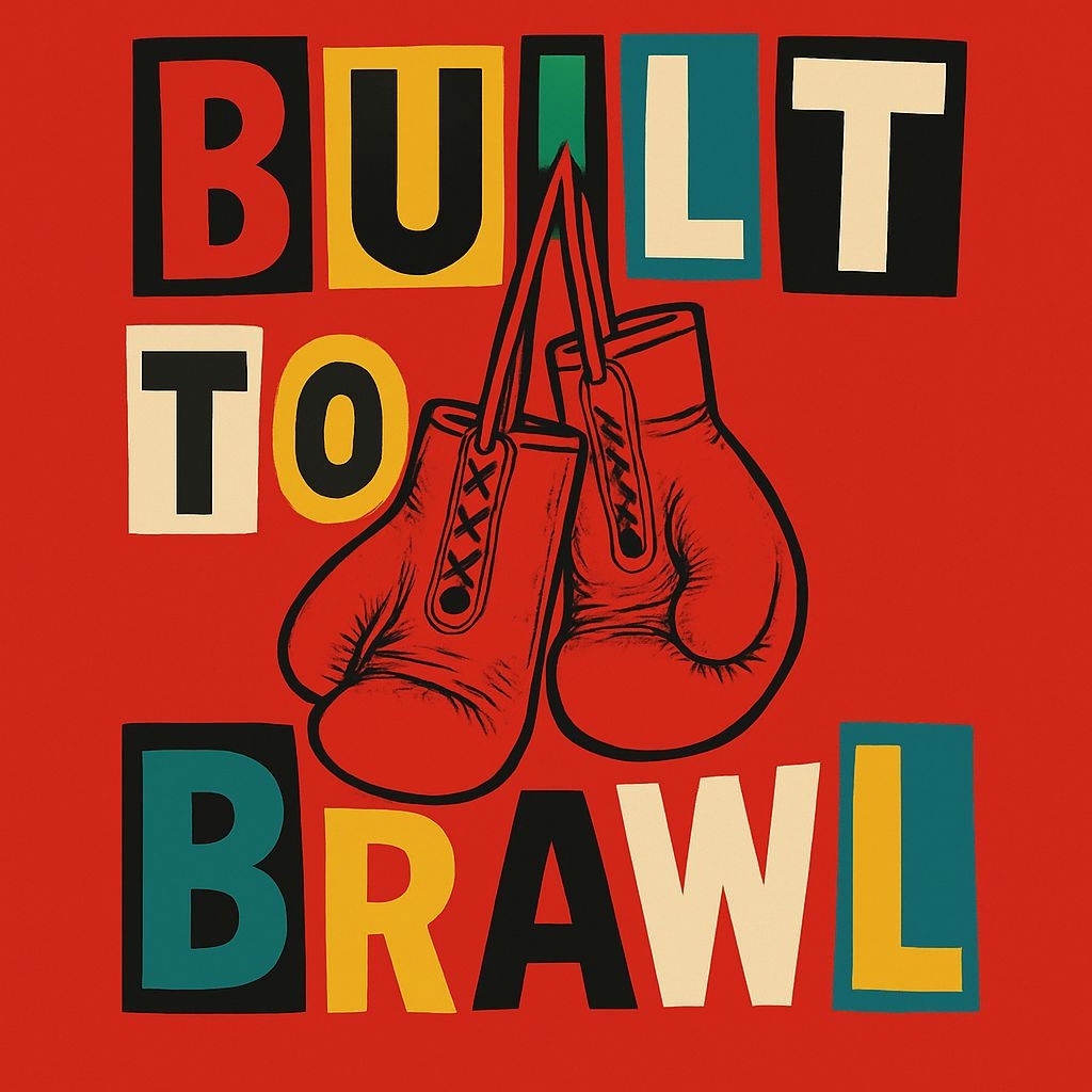 Vibrant Built to Brawl Boxing Gloves Graphic T-Shirt