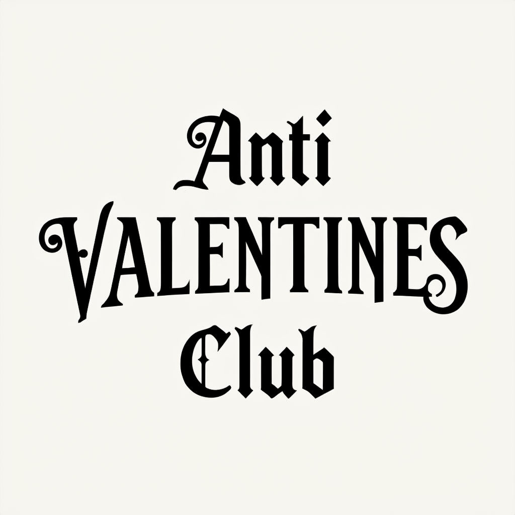 Minimalist Antí Valentines Club Graphic T-Shirt