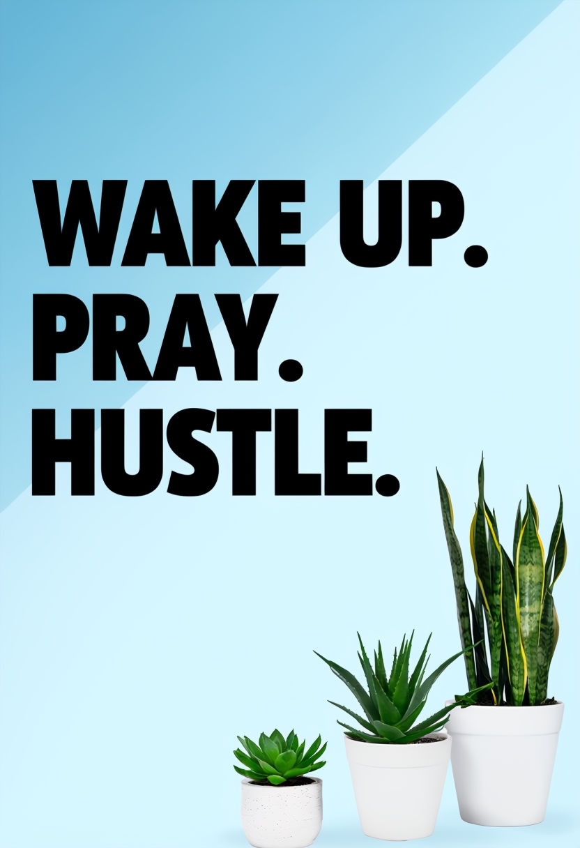 Motivational Wake Up Pray Hustle Minimalist Poster