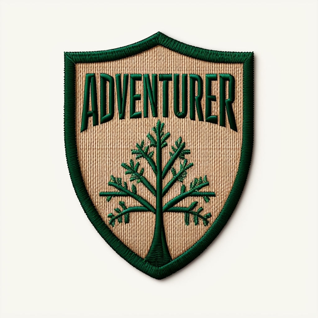 Embroidered Adventurer Shield Design for Premium Hats