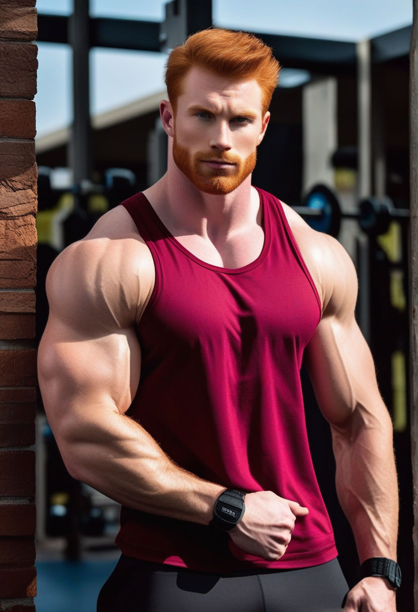 handsome muscle redhead man