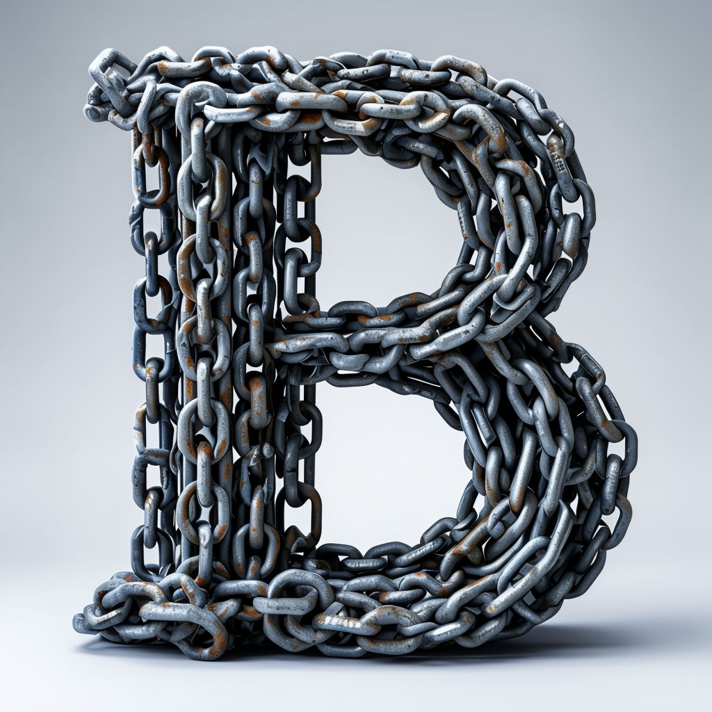 Intricate Silver Chain Monogram Letter B Design Art