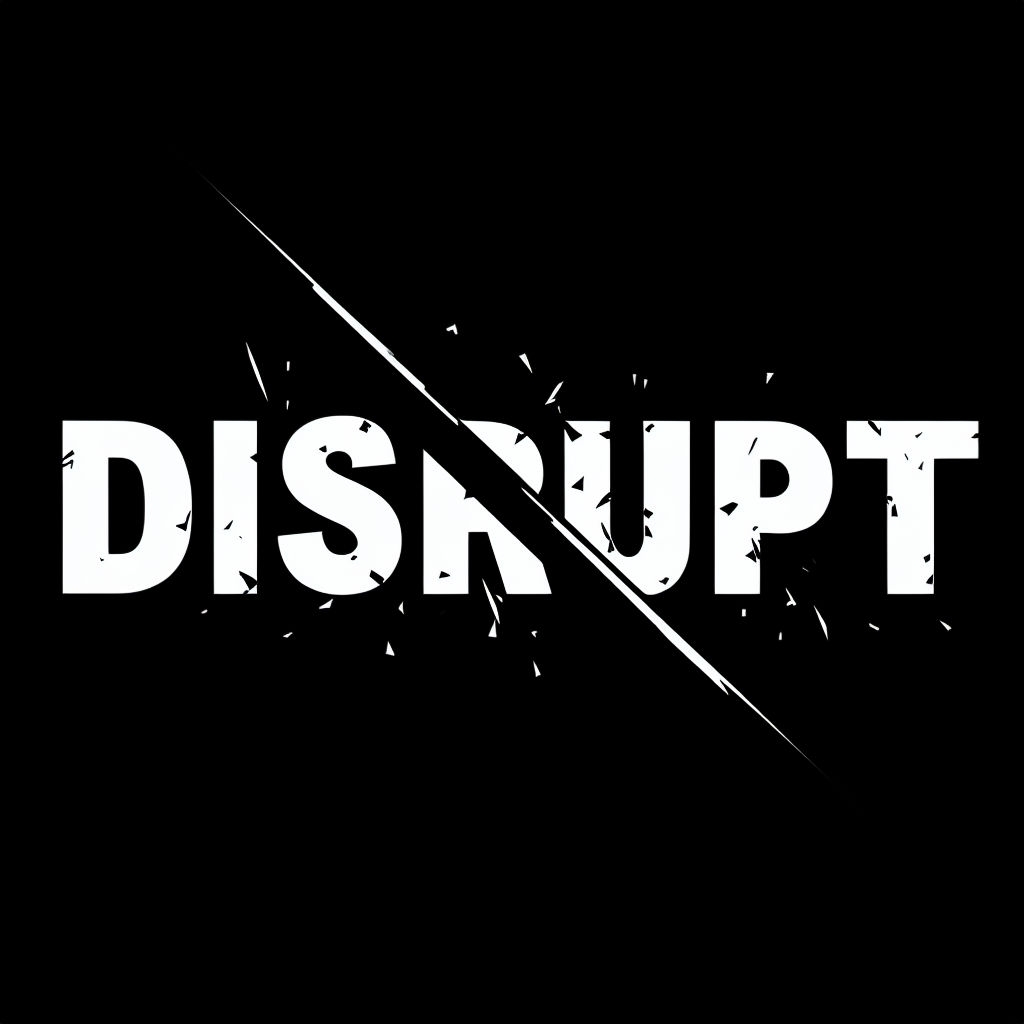 Bold Minimalist DISRUPT Graphic Design on Black Background Spotify Album Cover