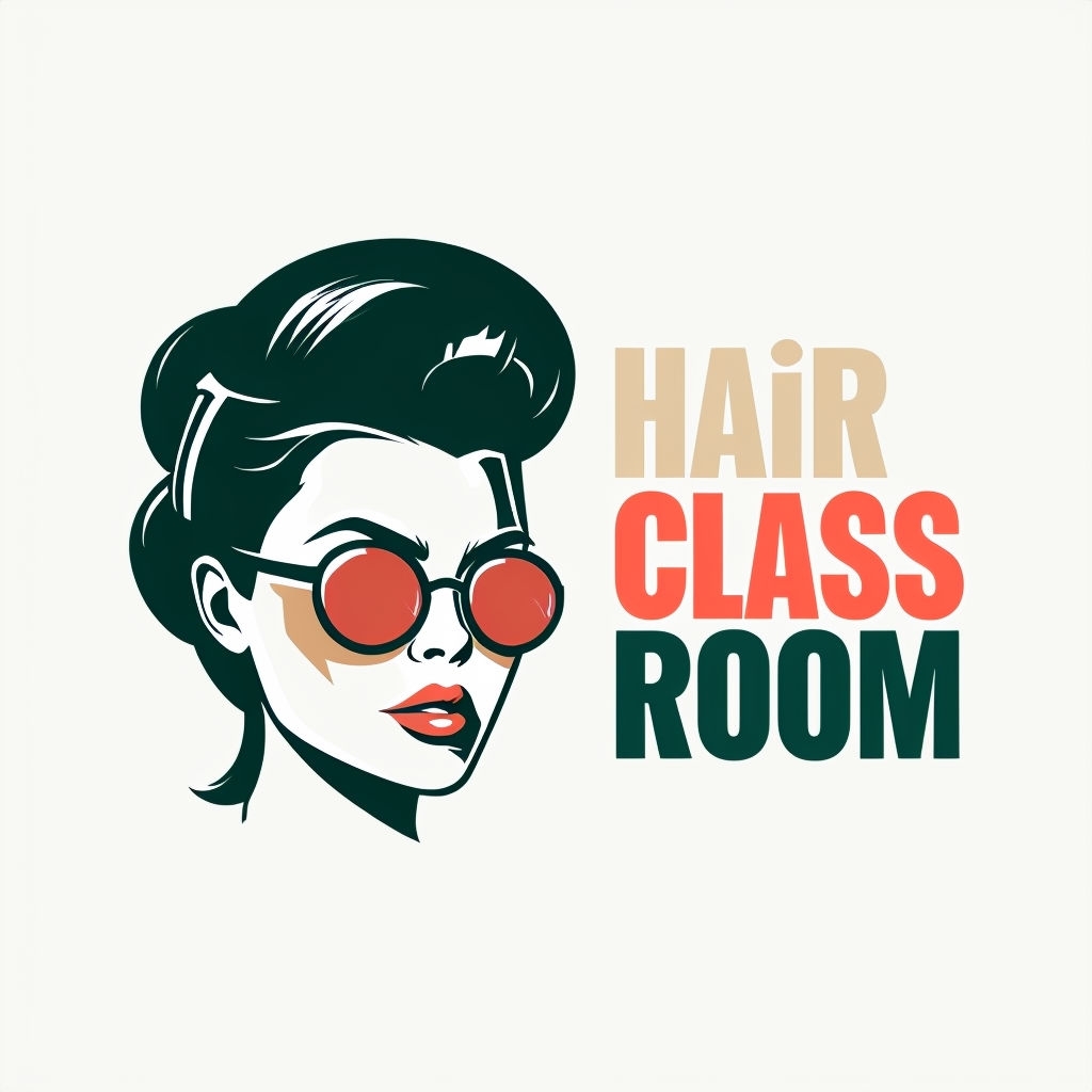 Elegant Minimalist Woman's Face Logo for Hair Class Room