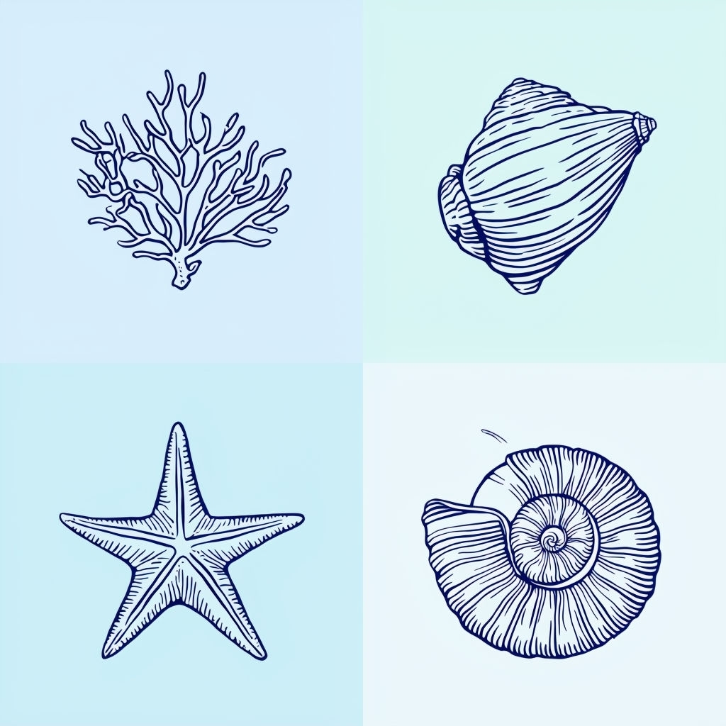 Modern Nautical-Themed Seamless Pattern in Soft Blue Tones